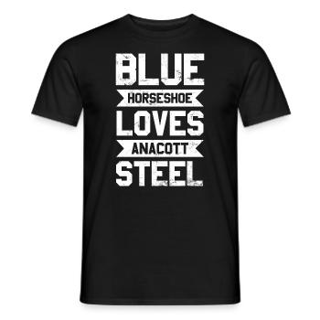 Blue Horseshoe aime Anacott Steel Trading Design - T-shirt homme - noir - Devant - AI Model Male 178 light (178cm)