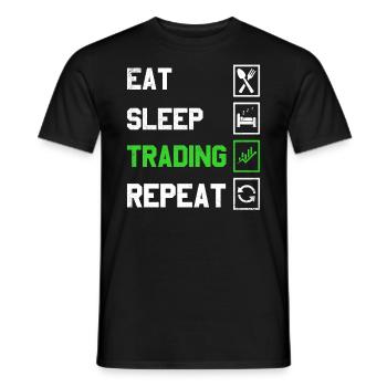 Eat Sleep Trading Repeat Trading Conception pour - T-shirt homme - noir - Devant - AI Model Male 178 light (178cm)