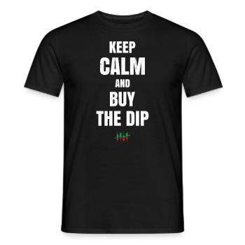 Stay calm and buy the - Men's T-Shirt - black - Front - AI Model Male 178 light (178cm)