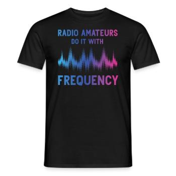 Radio Amateurs Do It With Frequency - Men's T-Shirt - black - Front - AI Model Male 178 light (178cm)