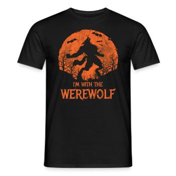 Je suis avec le Werewolf Red Moon Design for Wolves - T-shirt homme - noir - Devant - AI Model Male 178 light (178cm)