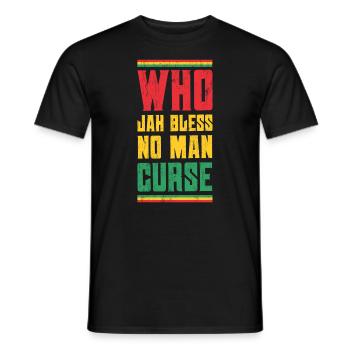 For Wen Jah No Man Curse Reggae Style Design - Men's T-Shirt - black - Front - AI Model Male 178 light (178cm)