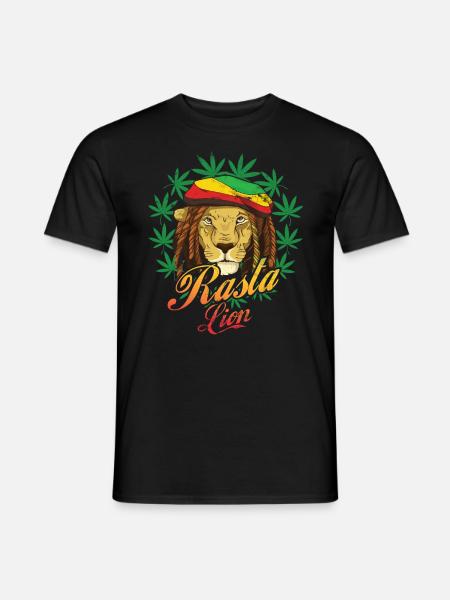 Rasta Lion Reggae Style Design Für Reggae-musik - Männer T-Shirt - Schwarz