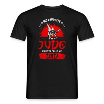 My Favorite Judo Fighter Calls Me Papa Design - Men's T-Shirt - black - Front - AI Model Male 178 light (178cm)