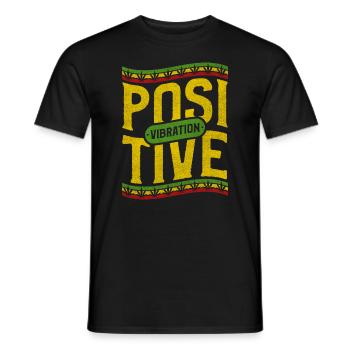 Conception à vibrations positives pour - T-shirt homme - noir - Devant - AI Model Male 178 light (178cm)