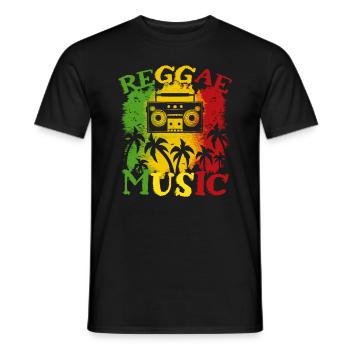 Reggae Music Design pour les amateurs de musique reggae - T-shirt homme - noir - Devant - AI Model Male 178 light (178cm)