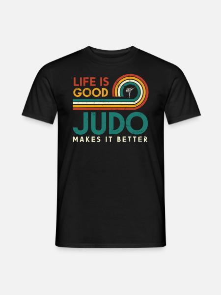 Life is good, judo makes it better - Men's T-Shirt - black