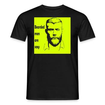 Bearded men are Sexy (invertiert) - Männer T-Shirt - Schwarz - Vorne - AI Model Male 178 light (178cm)