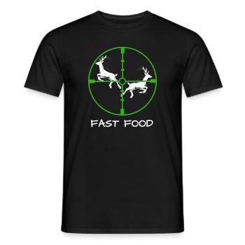 Humour Chasseur Fast Food Cible Chasse - T-shirt homme - noir - Devant - AI Model Male 178 light (178cm)
