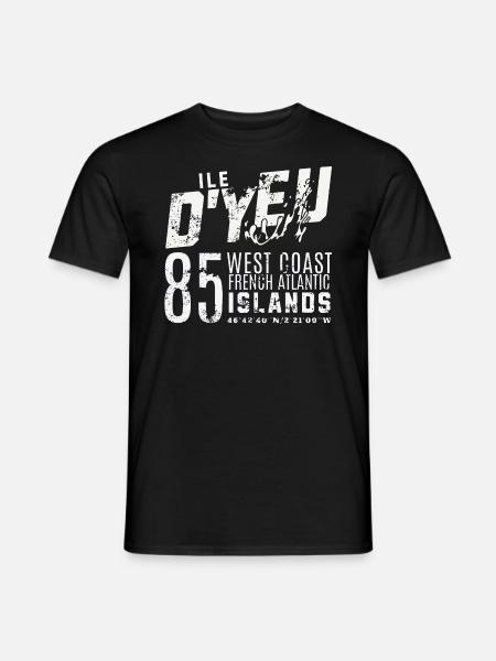 ile d Yeu West Coast French Atlantic Islands - T-shirt homme - noir