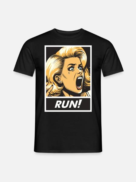 fille de course rétro - T-shirt homme - noir