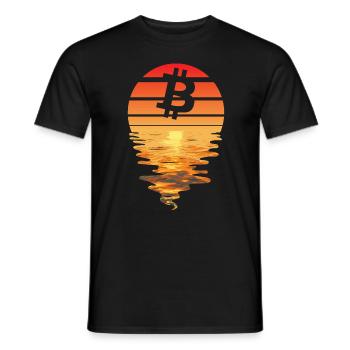 Bitcoin Sunset Vintage - T-shirt homme - noir - Devant - AI Model Male 178 light (178cm)