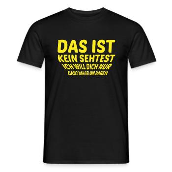 Paare verliebt Sehtest witzige Sprüche Tshirt - Männer T-Shirt - Schwarz - Vorne - AI Model Male 178 light (178cm)