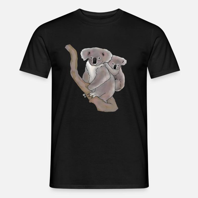Koala, Mutter und Kind - Männer T-Shirt - Schwarz