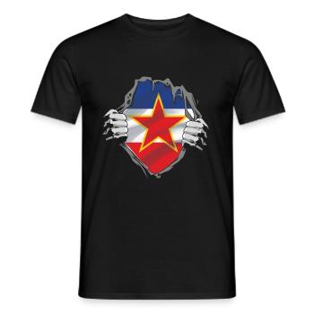 Geschenkidee voor de nostalgie van Balkan Joegoslavië - Heren T-shirt - zwart - Voor - AI Model Male 178 light (178cm)