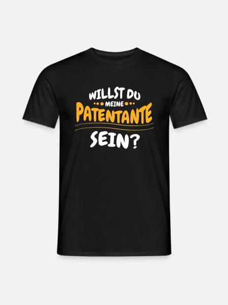 Willst du meine Patentante sein? Lustige Frage - Männer T-Shirt - Schwarz
