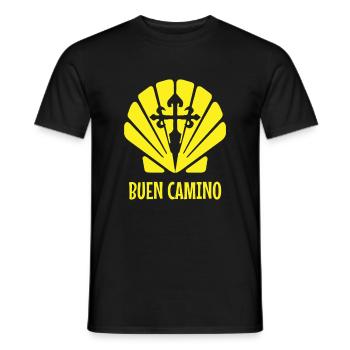 buen Camino, Jakobsweg, kreuz, Pilger Shirt - Männer T-Shirt - Schwarz - Vorne - AI Model Male 178 light (178cm)