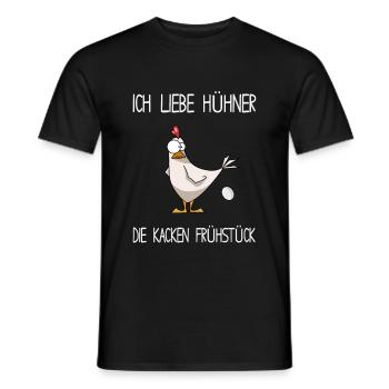 Hühner - Ich liebe Hühner die kacken Frühstück - Männer T-Shirt - Schwarz - Vorne - AI Model Male 178 light (178cm)