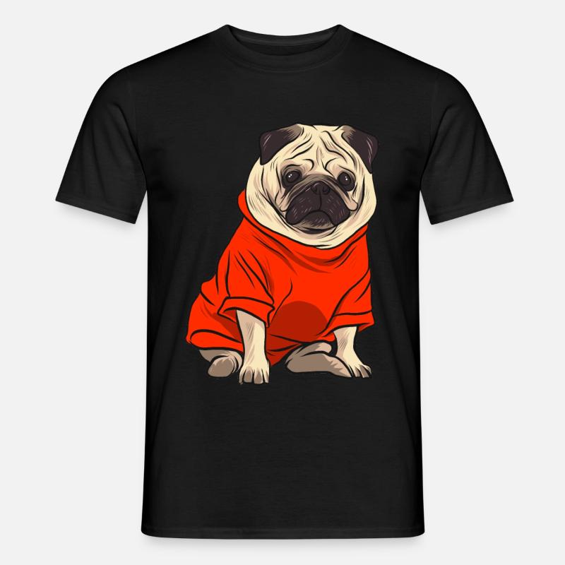 Mops im Tshirt - Männer T-Shirt - Schwarz