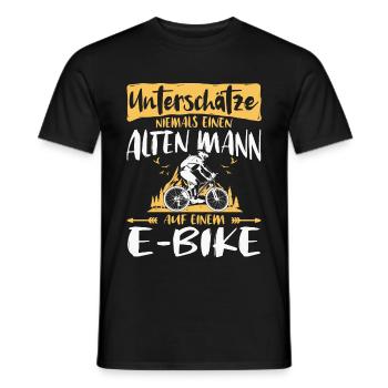 Underestimate man e bike e bike bike - Men's T-Shirt - black - Front - AI Model Male 178 light (178cm)