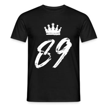 89 Number crown - Men's T-Shirt - black - Front - AI Model Male 178 light (178cm)