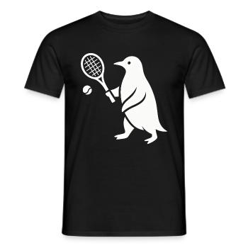 Minimalistischer Pinguin Tennisspieler - Männer T-Shirt - Schwarz - Vorne - AI Model Male 178 light (178cm)