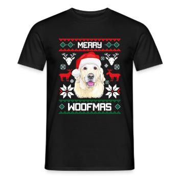Labrador Retriever Joyeux Noël cadeau Woofmas - T-shirt homme - noir - Devant - AI Model Male 178 light (178cm)