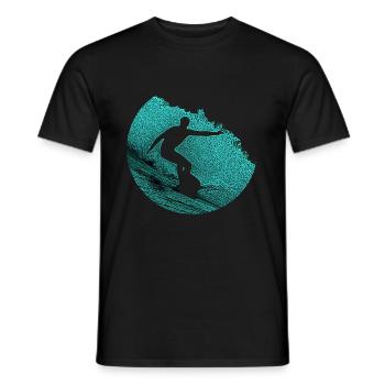 Surfer, surfing, gift - Men's T-Shirt - black - Front - AI Model Male 178 light (178cm)