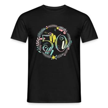 50, 50th birthday, anniversary, gift - Men's T-Shirt - black - Front - AI Model Male 178 light (178cm)