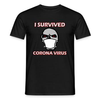 I survived Corona Virus, Coronavirus, Covid-19 - Männer T-Shirt - Schwarz - Vorne - AI Model Male 178 light (178cm)