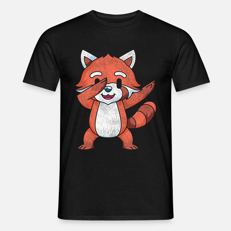 Dabbing Roter Panda - Männer T-Shirt - Schwarz