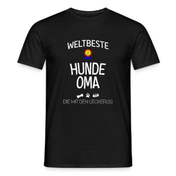 Lustig Beste Hunde Oma Die Mit Den Leckerlis - Männer T-Shirt - Schwarz - Vorne - AI Model Male 178 light (178cm)