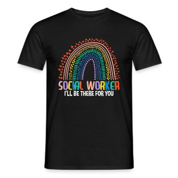 Travailleur social - T-shirt homme - noir - Devant - AI Model Male 178 light (178cm)
