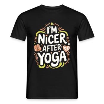 I'm Nicer After Yoga 15 - Männer T-Shirt - Schwarz - Vorne - AI Model Male 178 light (178cm)