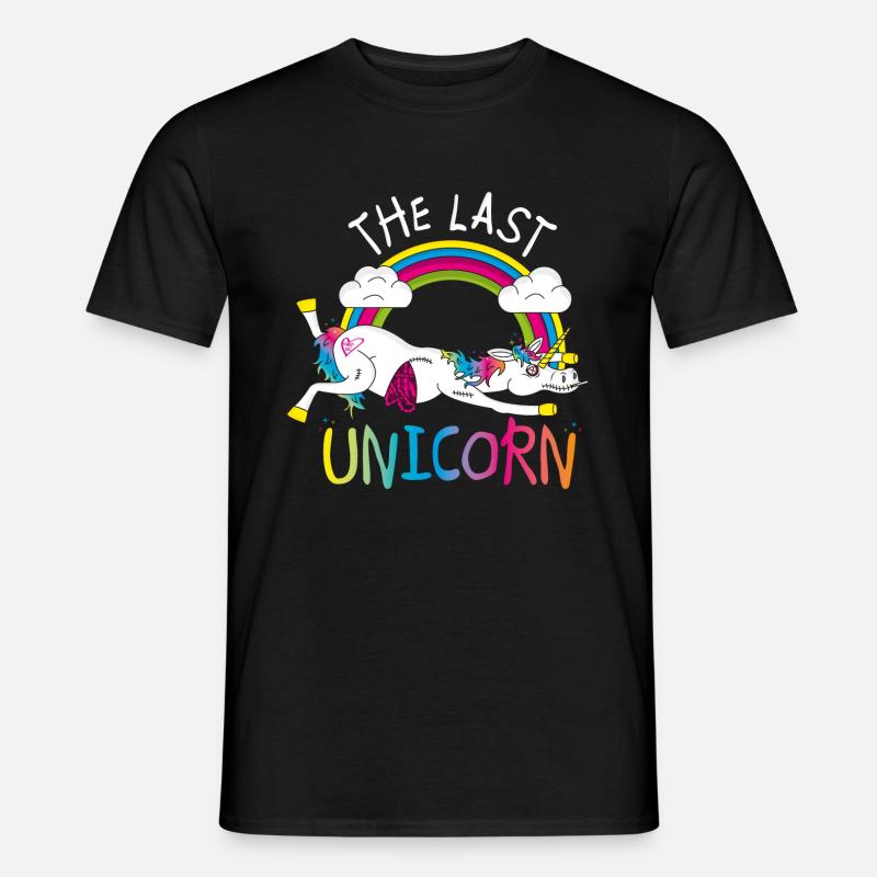 Das letzte Einhorn - Männer T-Shirt - Schwarz