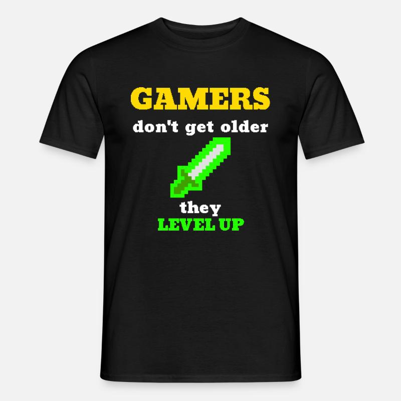 Gammers Level UP - Männer T-Shirt - Schwarz
