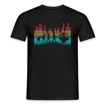 Evolution of man Drums Band Retro Vintage Drummer - Männer T-Shirt - Schwarz - Vorne - AI Model Male 178 light (178cm)