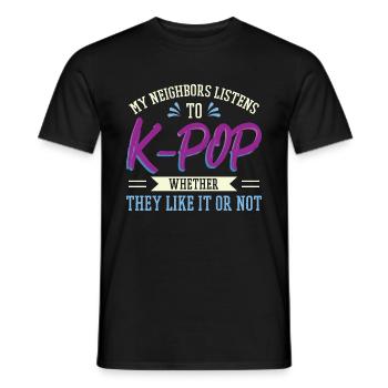 Mon voisin écoute de la K-pop - T-shirt homme - noir - Devant - AI Model Male 178 light (178cm)