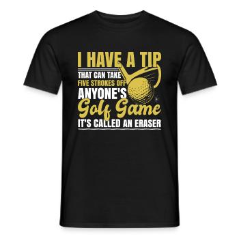 Funny Golf Player Golfer - Men's T-Shirt - black - Front - AI Model Male 178 light (178cm)