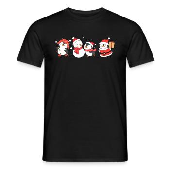 Drôle de Noël pinguin. Pinguin de Noël - T-shirt homme - noir - Devant - AI Model Male 178 light (178cm)