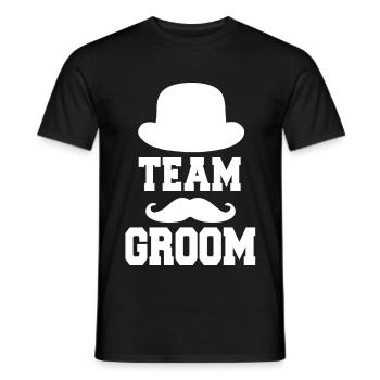 Team Groom - Bachelor party - Men's T-Shirt - black - Front - AI Model Male 178 light (178cm)