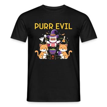 Halloween Katzen Hexe - Männer T-Shirt - Schwarz - Vorne - AI Model Male 178 light (178cm)