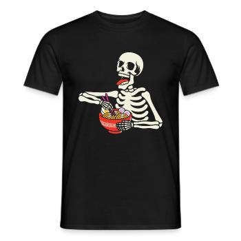 Halloween Skeleton Ramen - Men's T-Shirt - black - Front - AI Model Male 178 light (178cm)