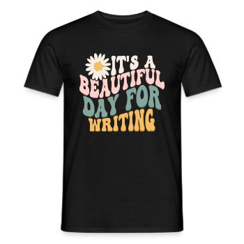 Writing - Men's T-Shirt - black - Front - AI Model Male 178 light (178cm)