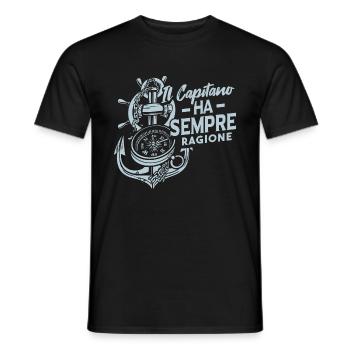 Le capitaine a toujours raison | Bateau - T-shirt homme - noir - Devant - AI Model Male 178 light (178cm)