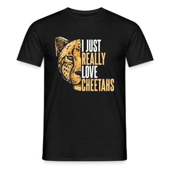 Gepard sagt afrikanische Tierwelt - Männer T-Shirt - Schwarz - Vorne - AI Model Male 178 light (178cm)