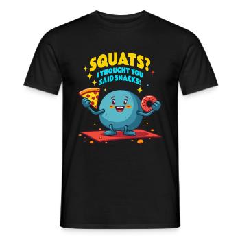 Conception amusante de squats et de collations - T-shirt homme - noir - Devant - AI Model Male 178 light (178cm)
