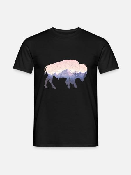 Bison used look - Men's T-Shirt - black