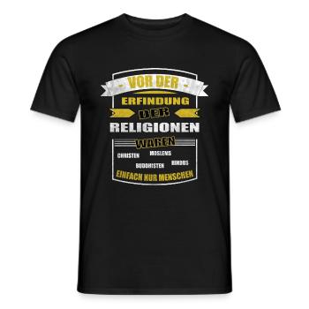 Vor der Erfindung der Religionen - Männer T-Shirt - Schwarz - Vorne - AI Model Male 178 light (178cm)