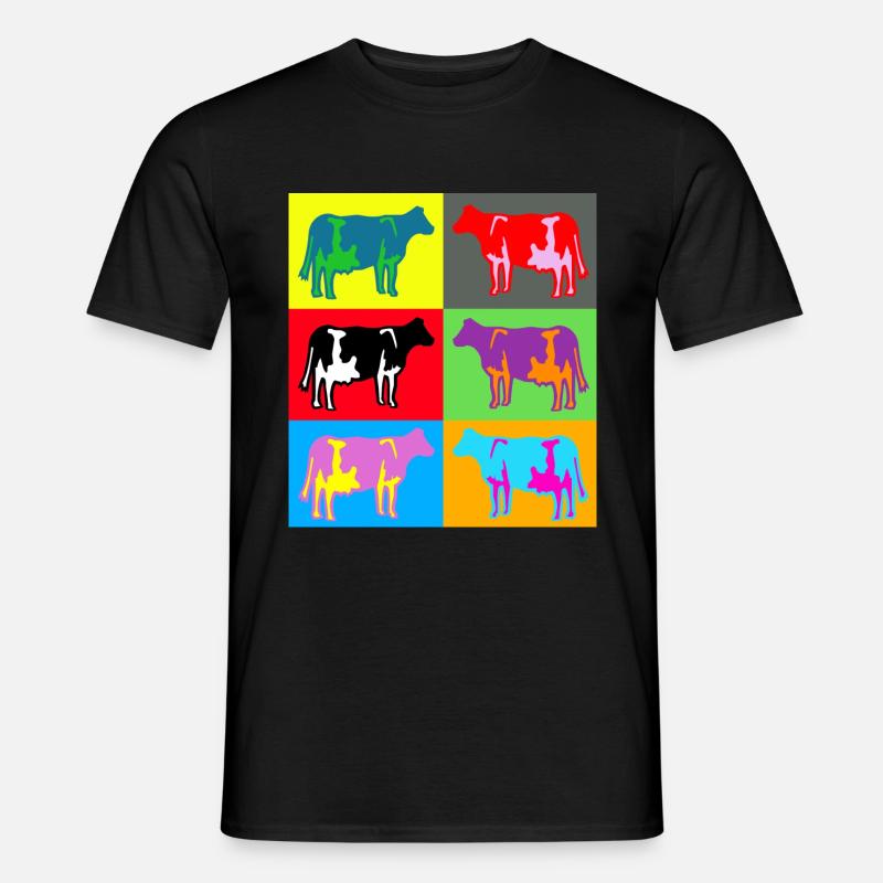kuh kühe bunt multicolor - Männer T-Shirt - Schwarz